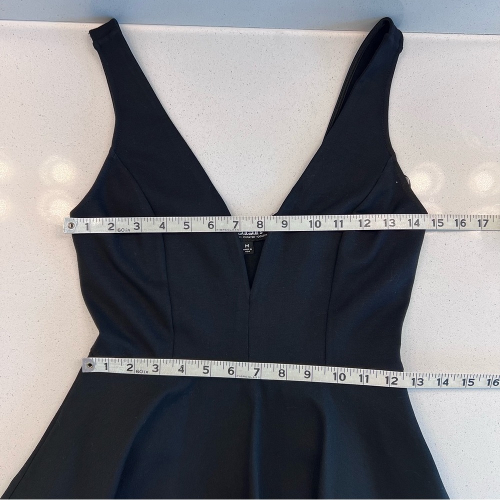 SOLD ON THRED UP - Lulu's Romper/Dress (hidden shorts) Black Deep-V Circle Skirt - Picture 16 of 16